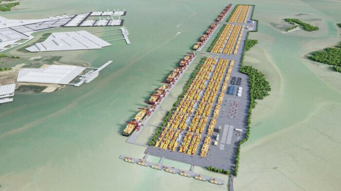 An artist's impression of the Can Gio international transshipment port in HCMC